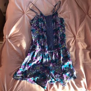 Purple flower romper